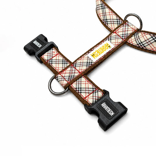 ARAMESH Classic Plaid Cotton Martingale Collar