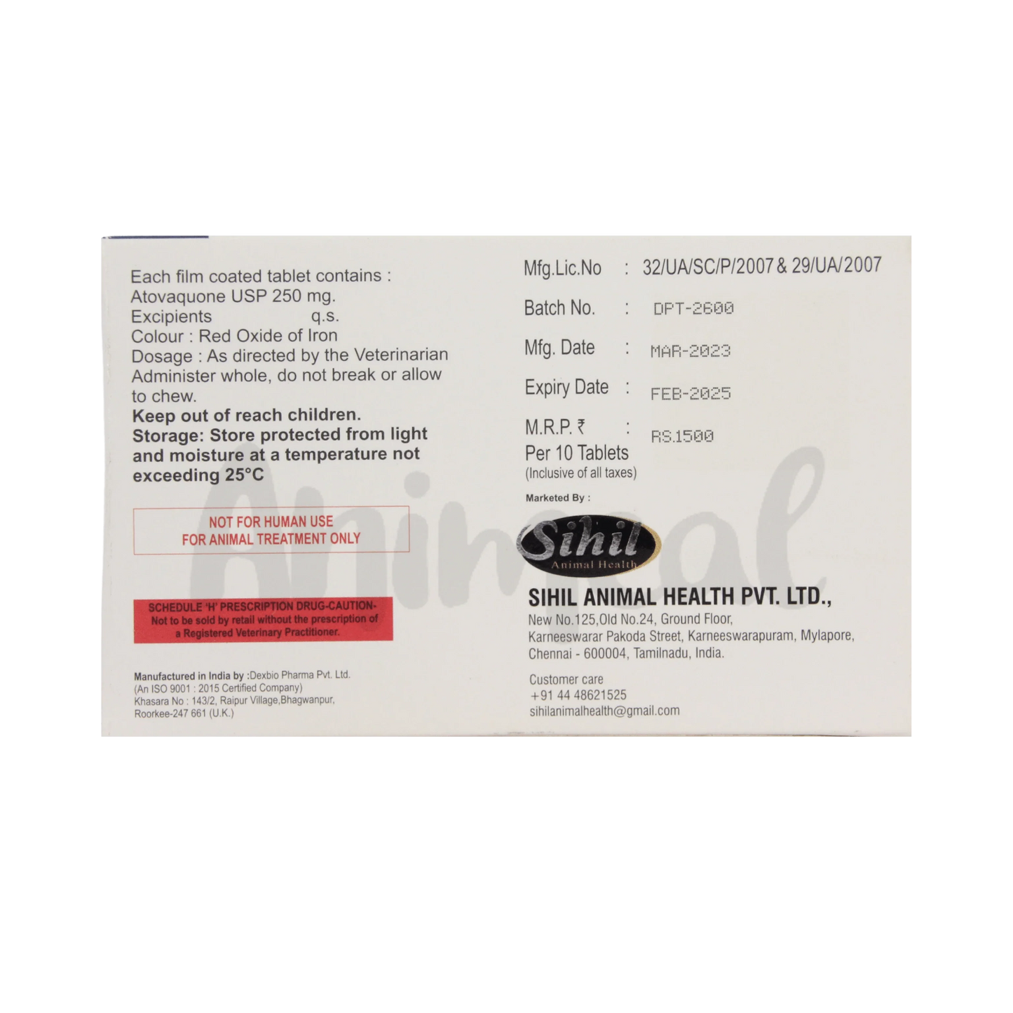 ATAVON TABLET 250MG - Animeal