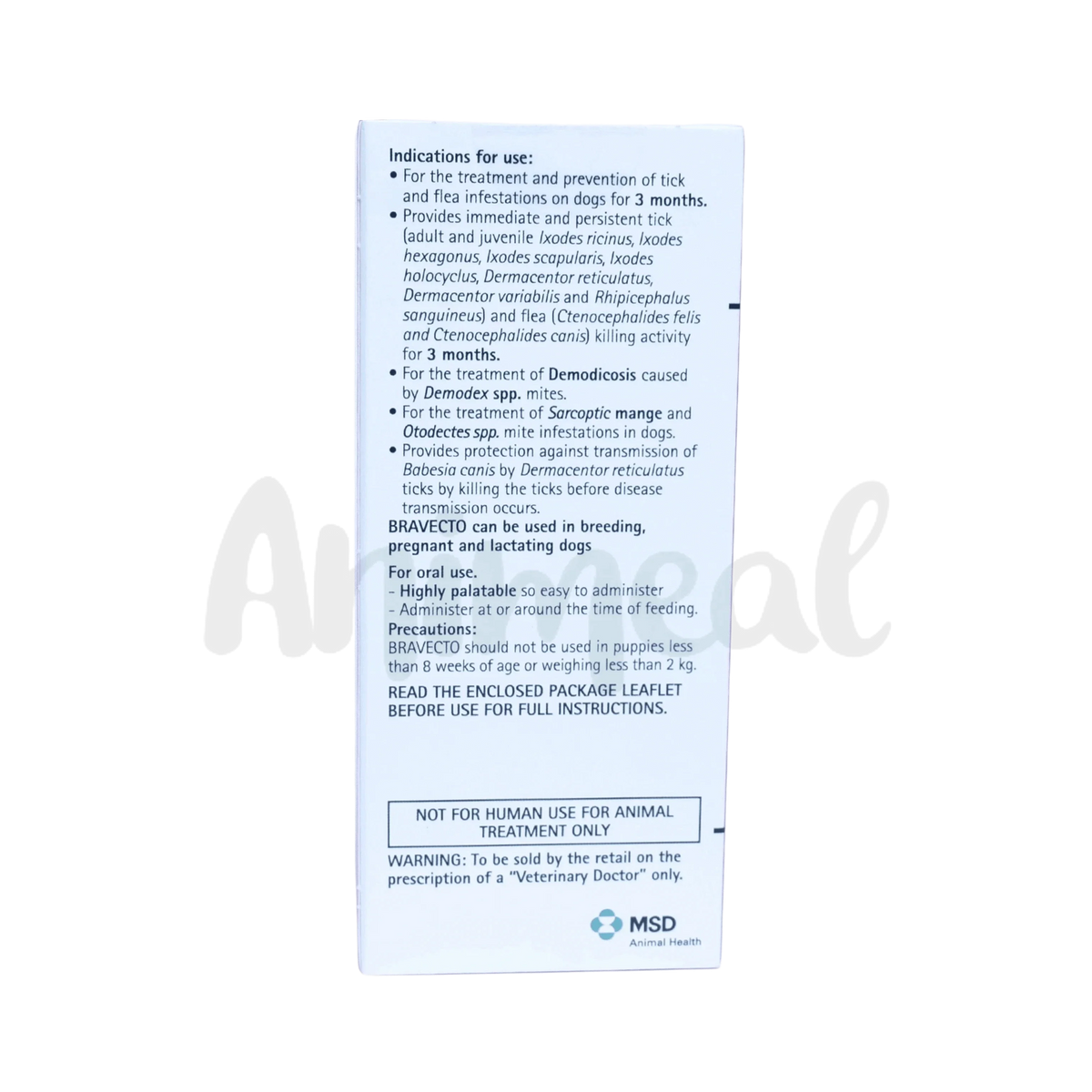BRAVECTO (40-56KG) DOG TABLET - Animeal