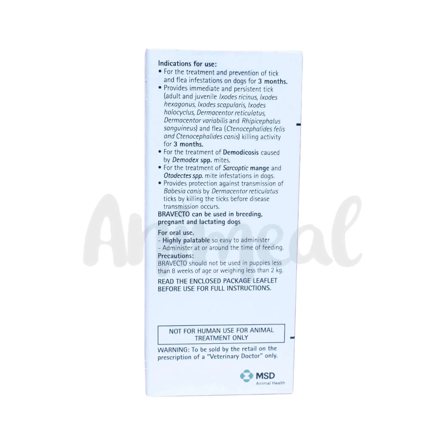 BRAVECTO (40-56KG) DOG TABLET - Animeal