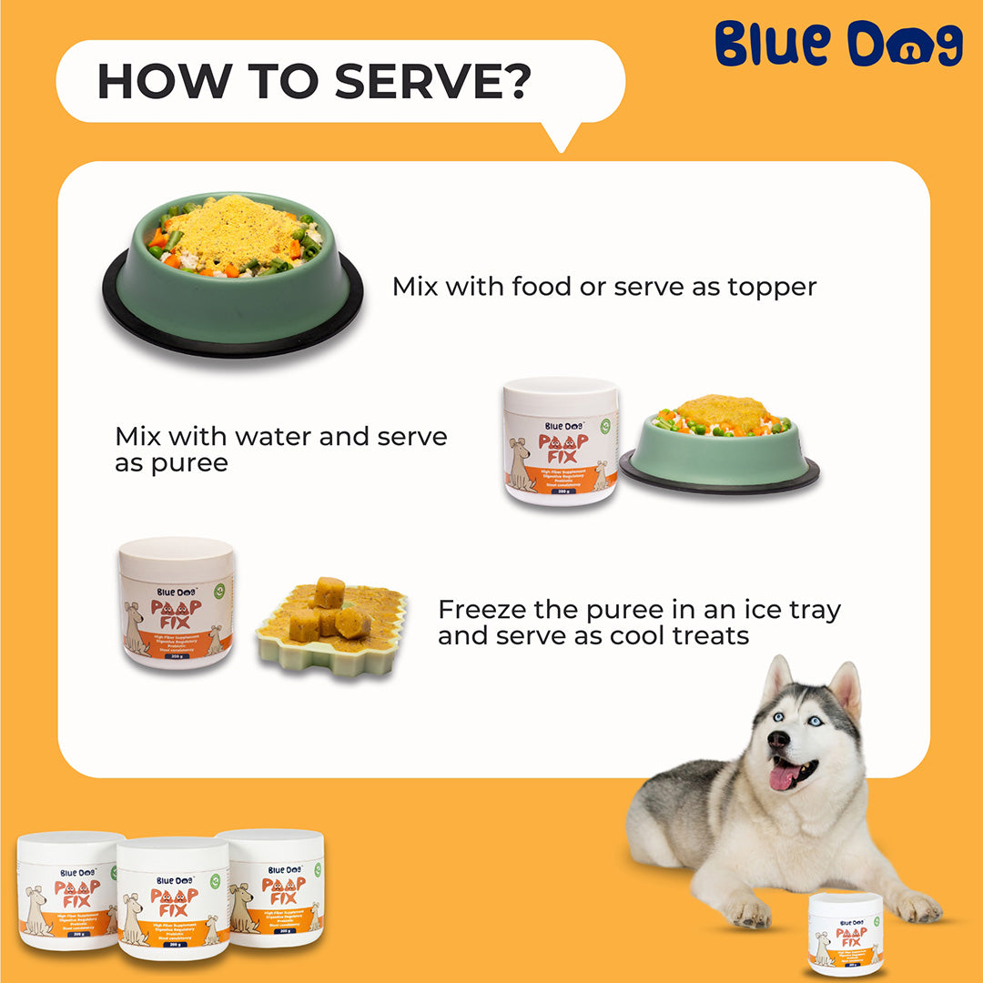 Bluedog Poopfix Prebiotic High Fiber Gut Health Supplement For Dogs
