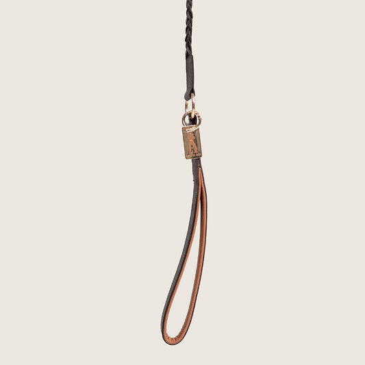 Bruni Boi Braid Brown Leather Dog Leash