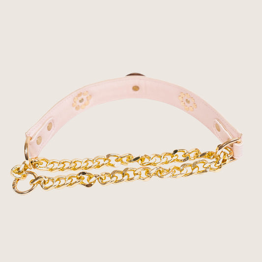 Bruni Boi Tiara Blush Pink Leather Dog Collar