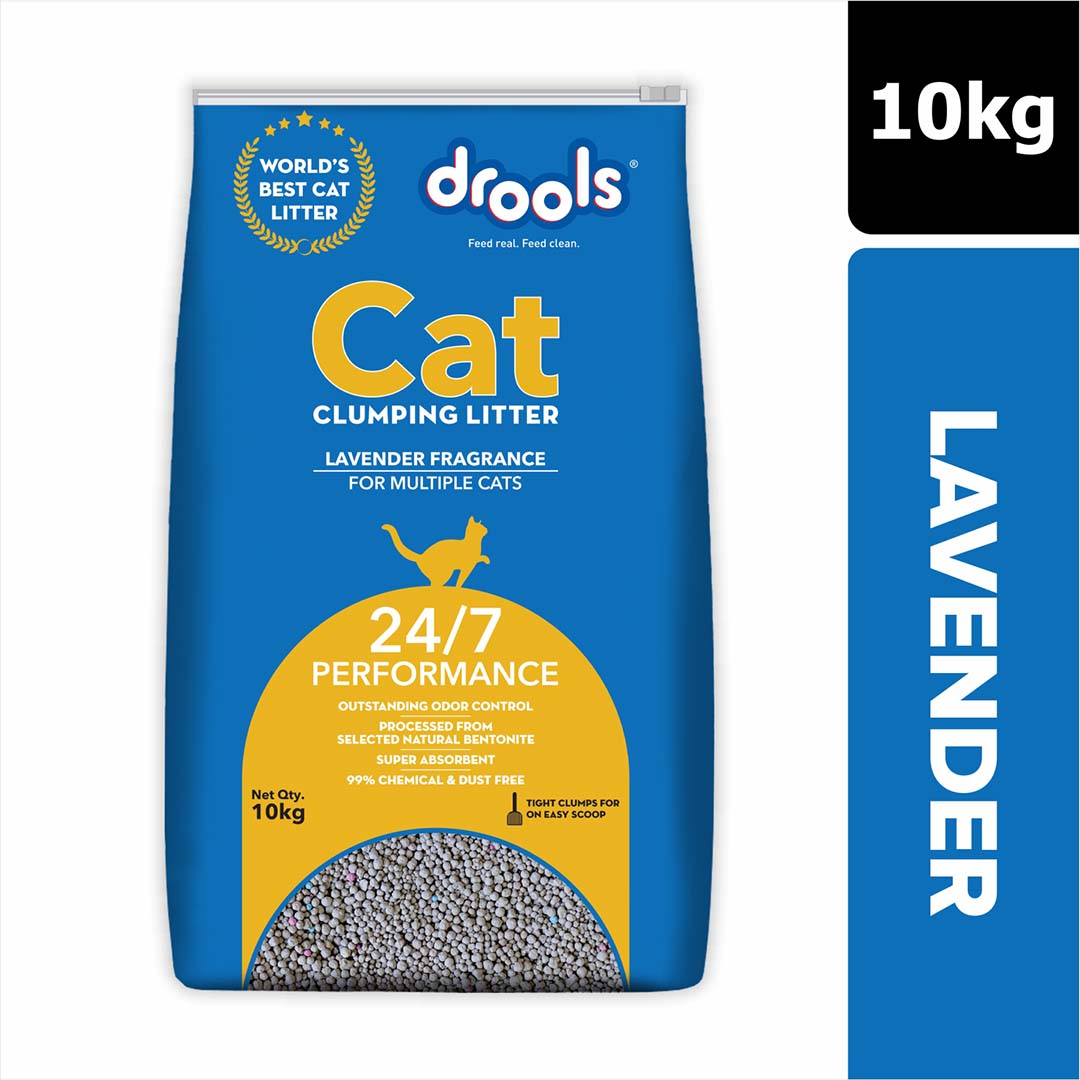 Drools Clumping Lavender Fragrance Cat Litter (For multiple cats), 10kg