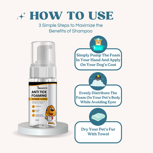 Dr. Chelsea's Anti Tick Foaming Waterless Shampoo for Dogs & Cats
