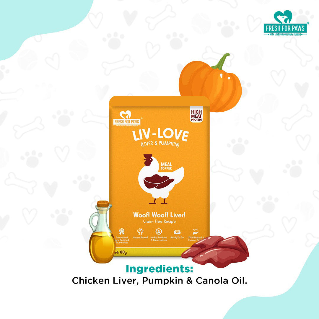 Fresh For Paws Liv Love Liver & Pumpkin Meal Topper for Dogs | Grain-Free