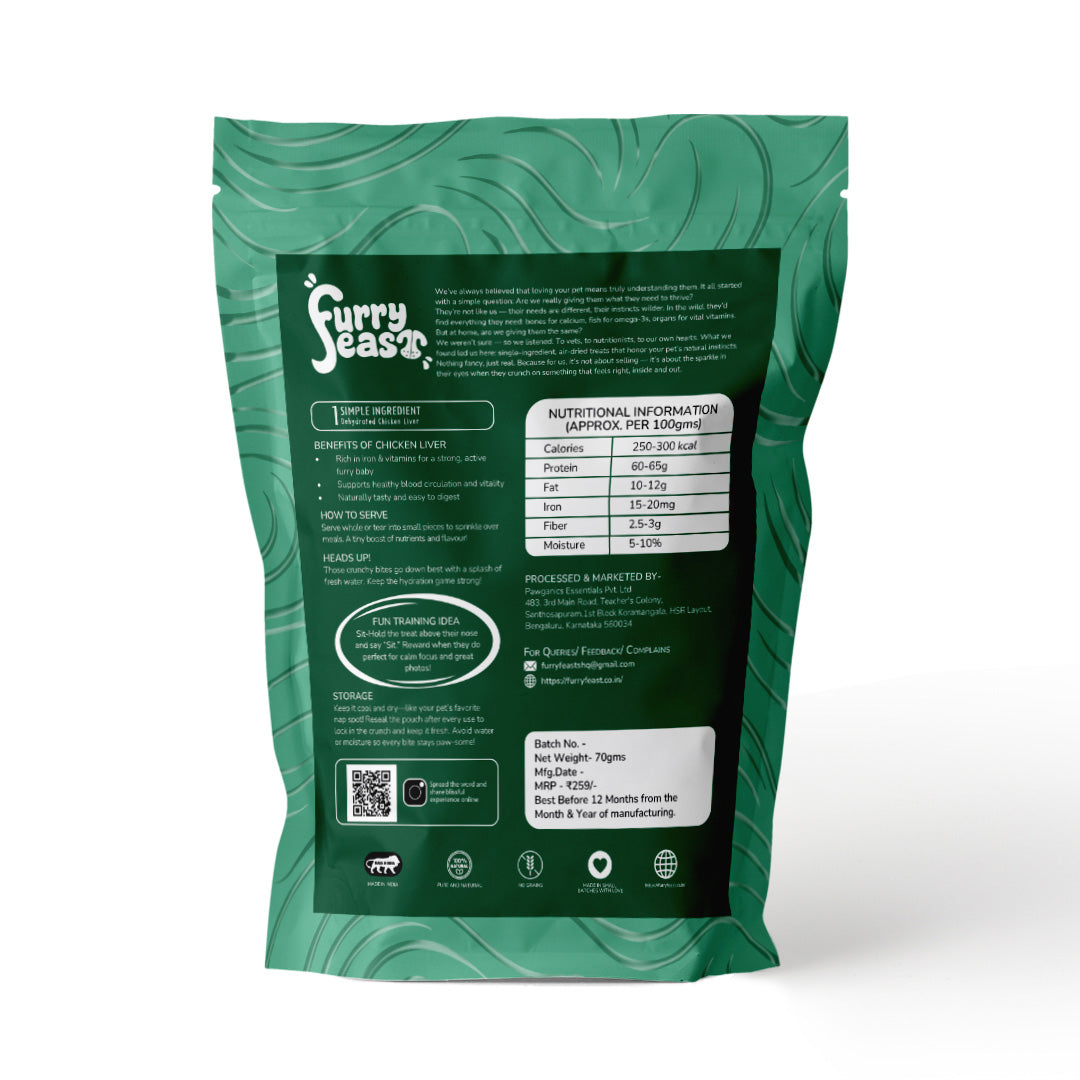 FurryFeast Immune Bites | Chicken Liver Jerky Treats for Dogs & Cats