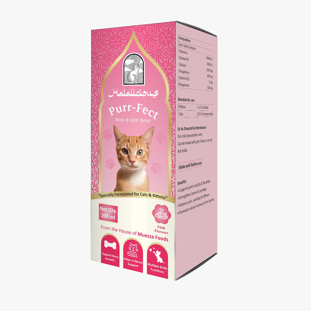 Halalicious Purr-fect Bone & Joint Syrup | Mobility, Bone & Joint Support Supplement for Cats