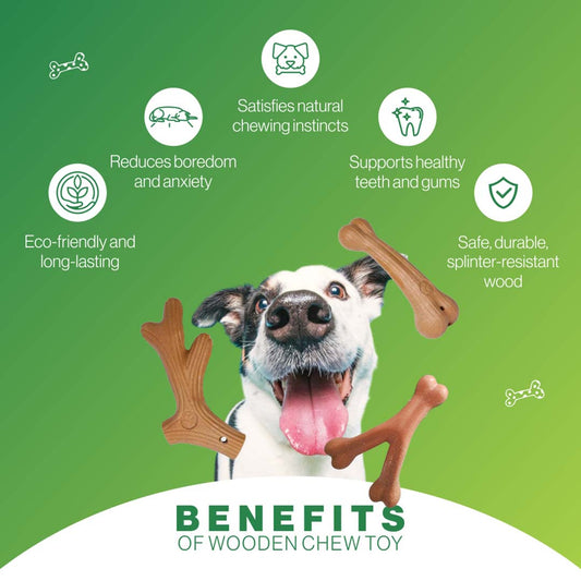Healing Leaf Wooden Chew Toys - Antler