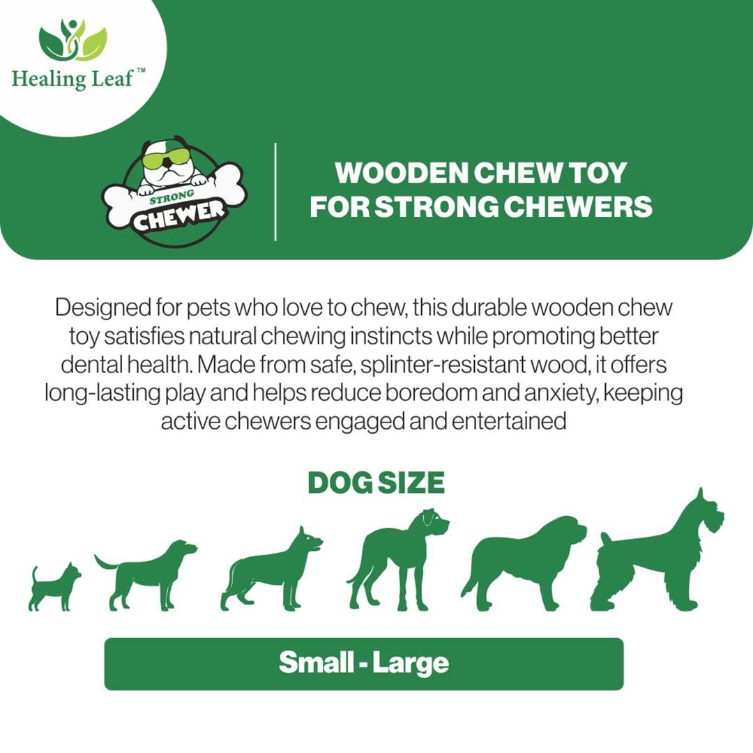 Healing Leaf Wooden Chew Toys - Antler