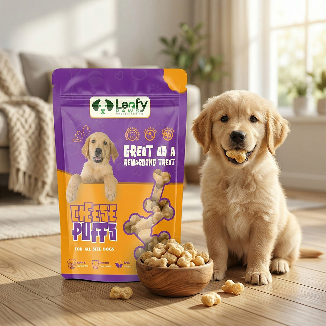 Leafy Paws Cheese Puffs - Cheddar Cheese