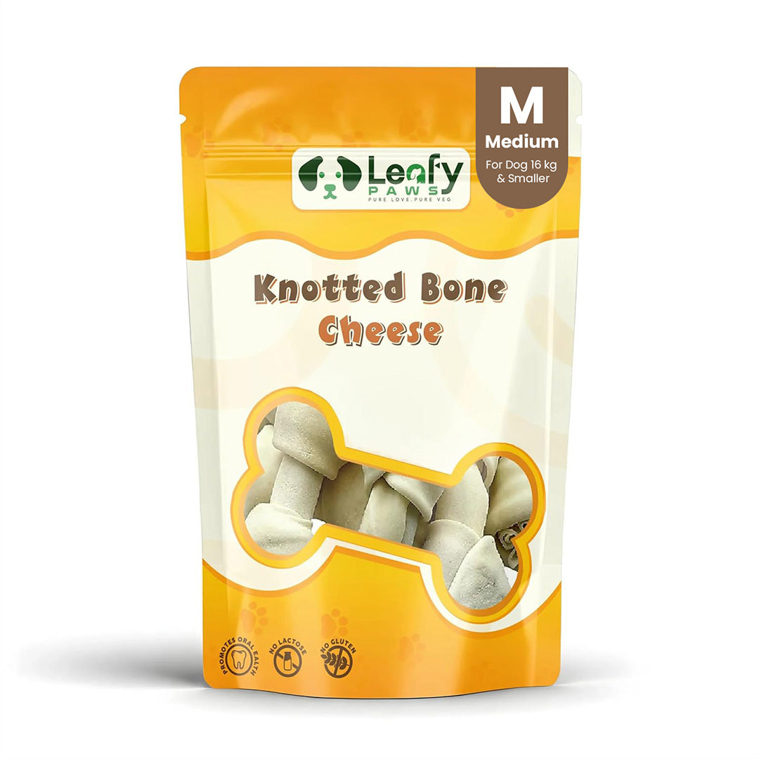 Leafy Paws Knotted Bone (Medium Cheese)
