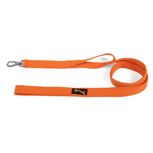 Let's Wag Double Handle Fabric Dog Leash - Orange