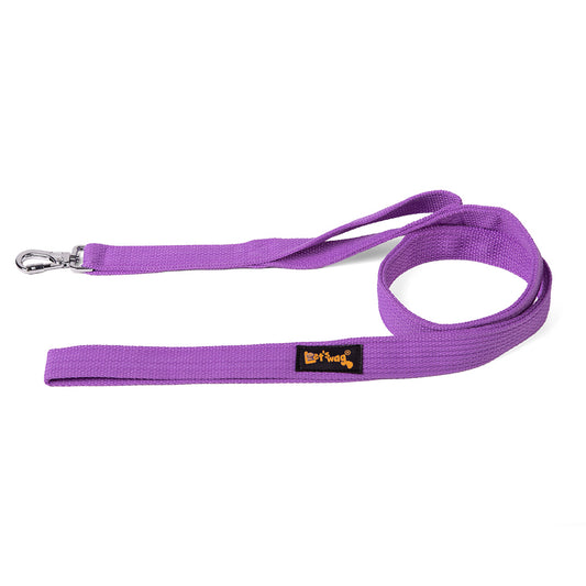 Let's Wag Double Handle Fabric Dog Leash - Purple