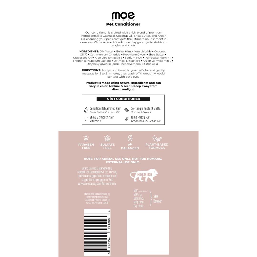 Moe Puppy 4 in 1 Conditioner - For Dogs & Cats