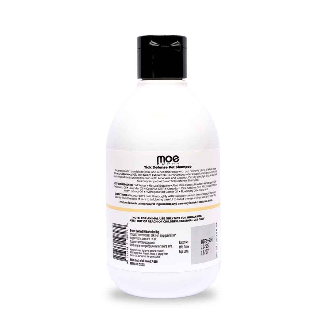 Moe Puppy Tick Defense - Tick Free Shampoo for Dogs and Cats