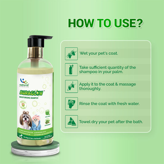 Pet natural remedies AURAGLOW MOISTURIZING SHAMPOO 350 ml