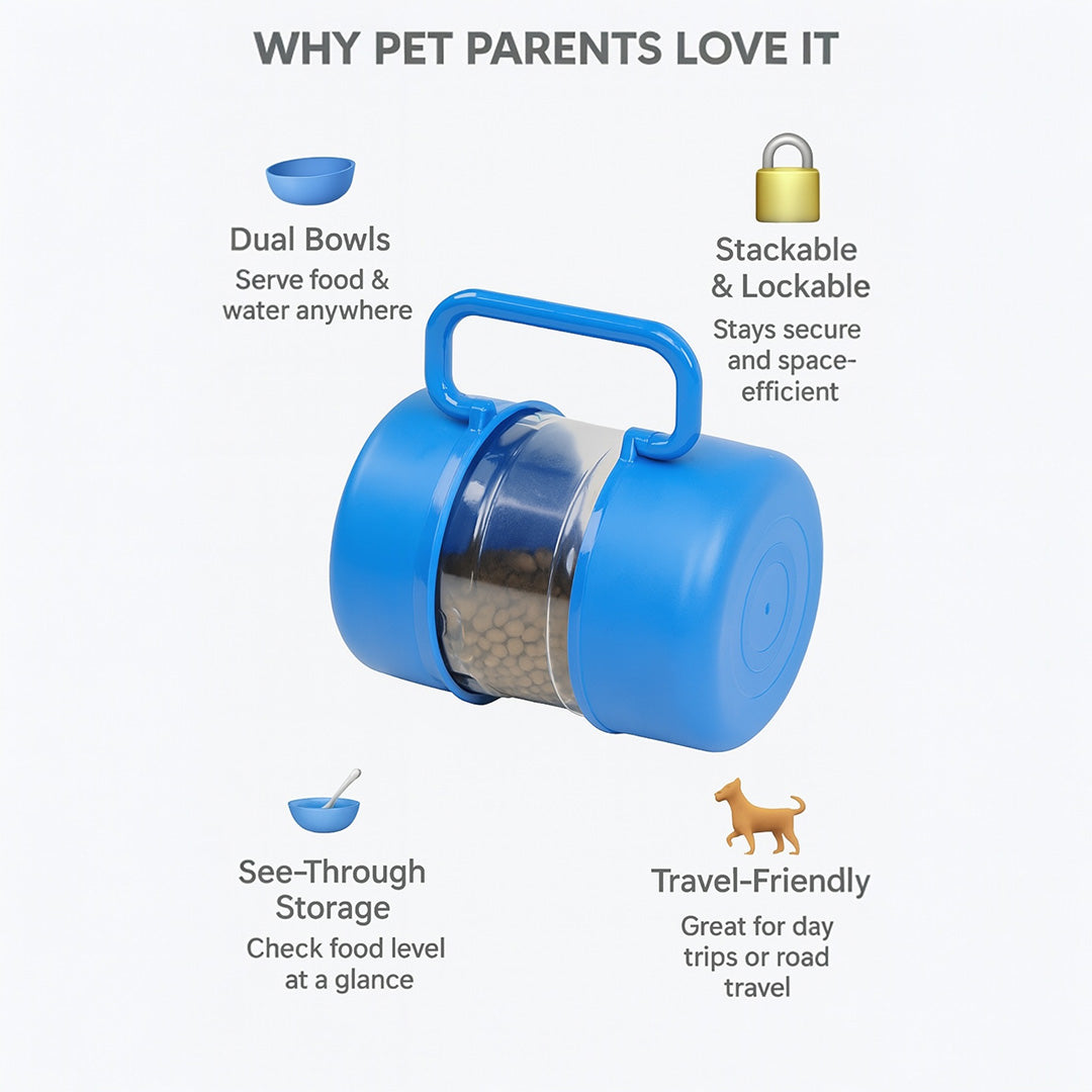 Talking Dog Club 3 in 1 Travel Bowl Set