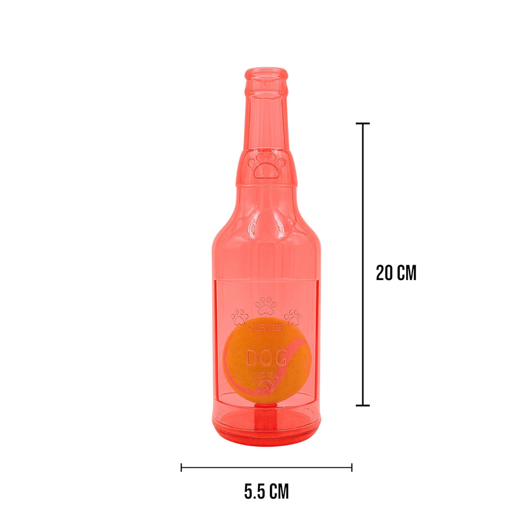 Talking Dog Club Ball in Bottle Rubber Chew Toy - Red