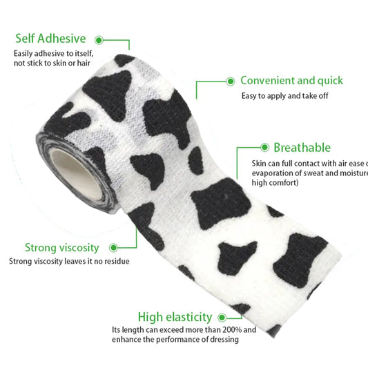 Talking Dog Club Cover them Paws - Self Adhesive Wraps - Cow