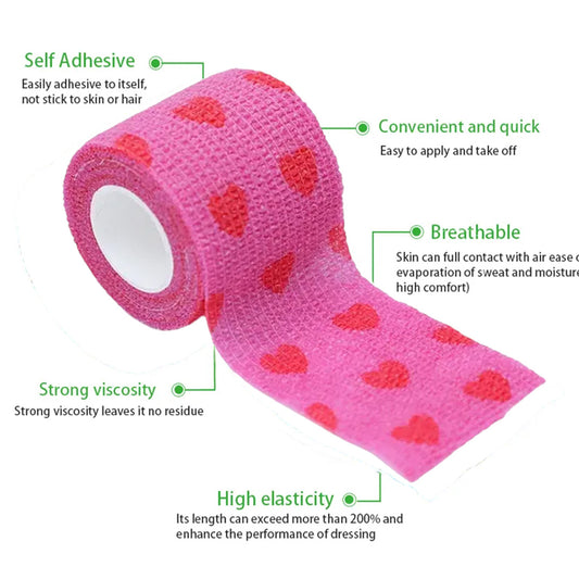 Talking Dog Club Cover them Paws - Self Adhesive Wraps - Hearts