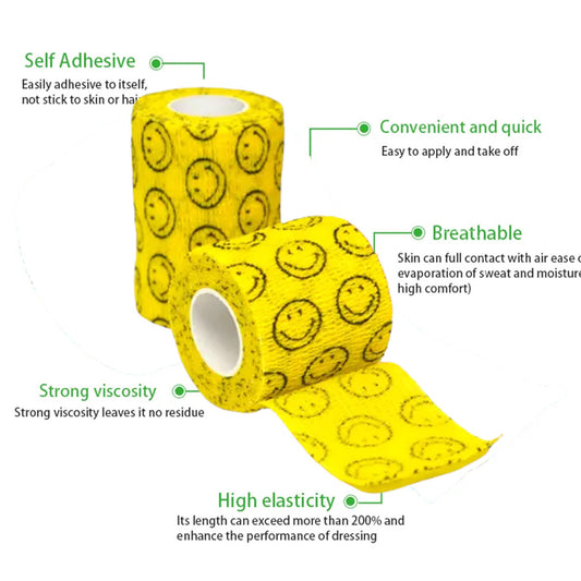 Talking Dog Club Cover them Paws - Self Adhesive Wraps - Smiley