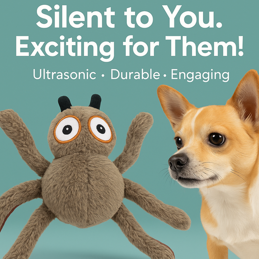 Talking Dog Club Itsy Bitsy Spider Plush - Ultrasonic-Silent Squeaker Toy