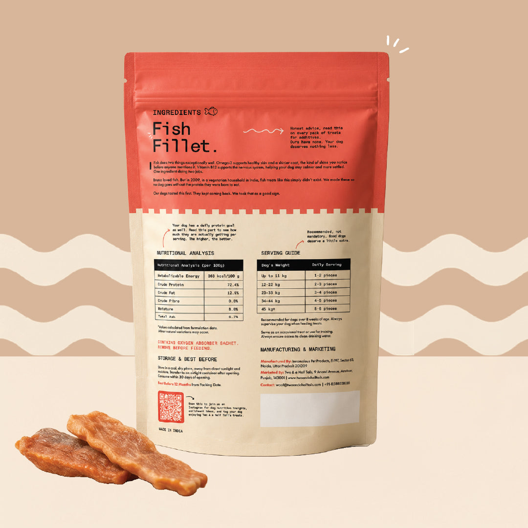 Two & a Half Tails Bruno's Fish Jerky 70g | Grain-Free Dog Treats