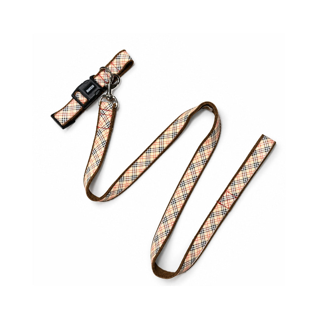 ARAMESH Classic Plaid Cotton Collar & Leash Set