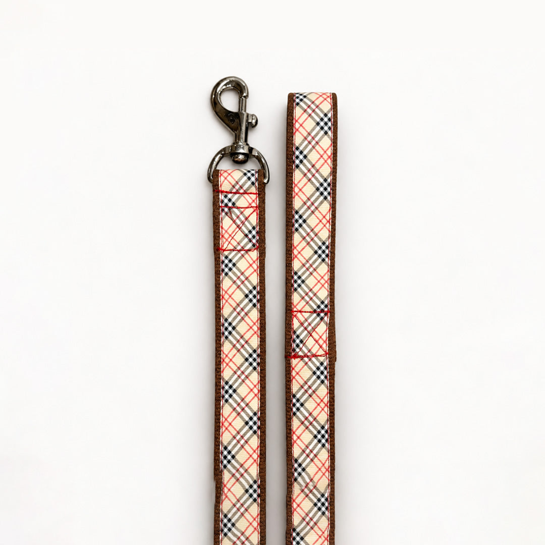 ARAMESH Classic Plaid Cotton Collar & Leash Set