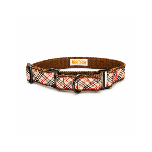 ARAMESH Classic Plaid Cotton Martingale Collar