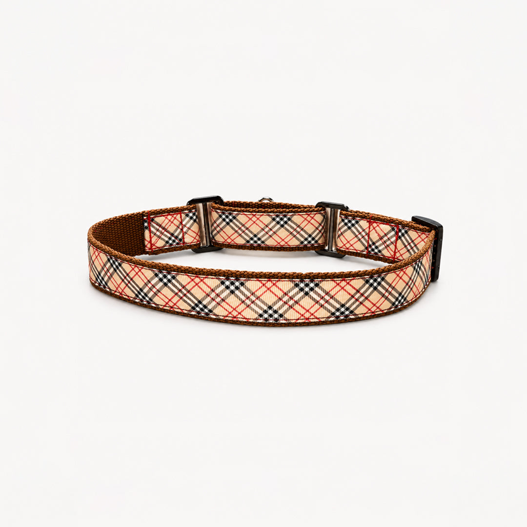 ARAMESH Classic Plaid Cotton Martingale Collar
