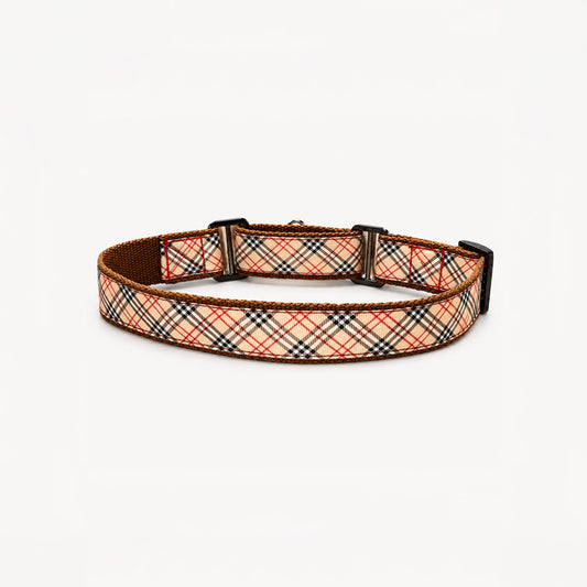 ARAMESH Classic Plaid Cotton Martingale Collar