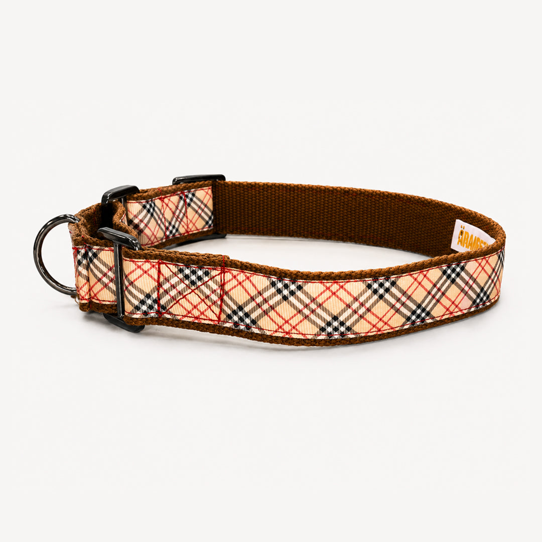 ARAMESH Classic Plaid Cotton Martingale Collar