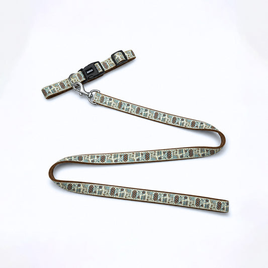 ARAMESH Sultan Paws Cotton Collar & Leash Set