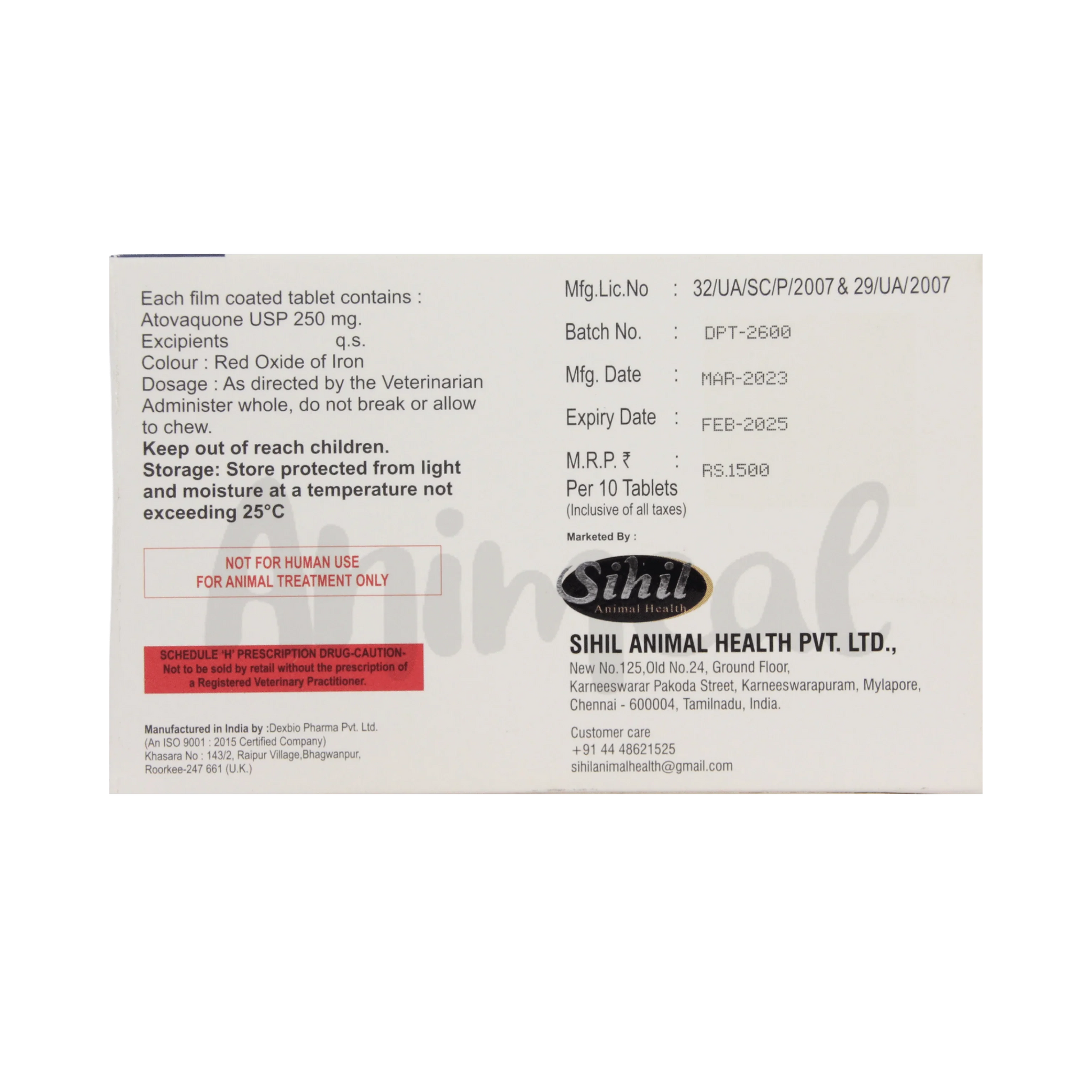 ATAVON TABLET 250MG - Animeal