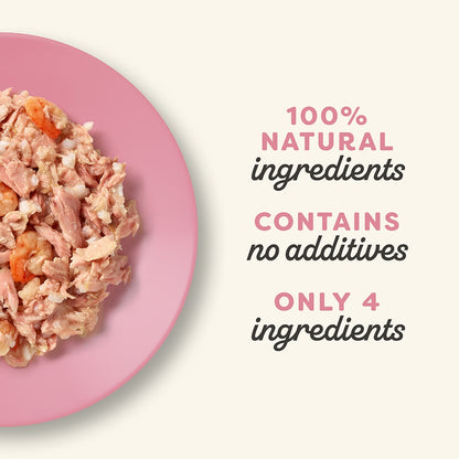 Applaws Natural Premium Wet Cat Food for Adult Cats, Tuna Fillet and Prawns in Broth 70g Can