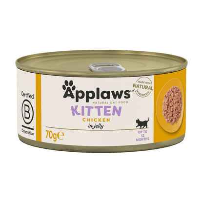 Applaws Natural Premium Wet Cat Food for Kitten, Chicken Breast in Broth 70g Can
