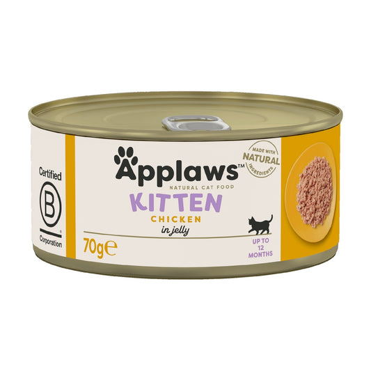 Applaws Natural Premium Wet Cat Food for Kitten, Chicken Breast in Broth 70g Can
