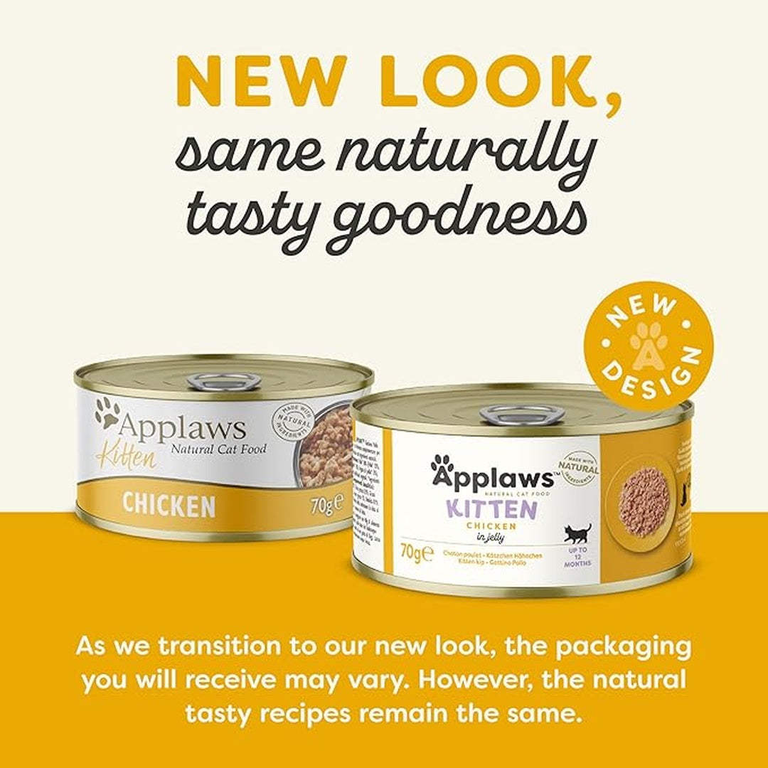 Applaws Natural Premium Wet Cat Food for Kitten, Chicken Breast in Broth 70g Can