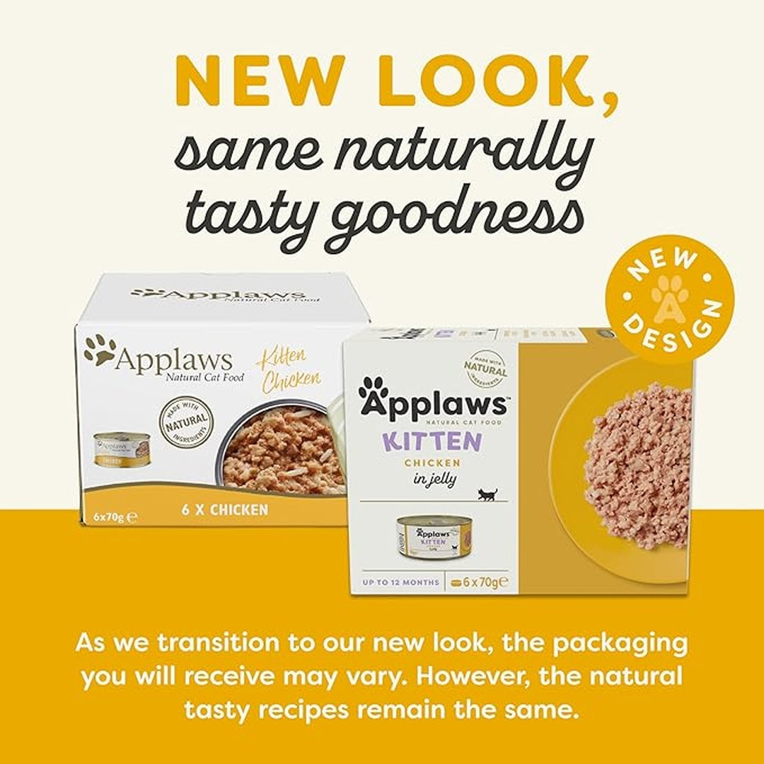Applaws Natural Premium Wet Cat Food for Kitten, Chicken Breast in Broth 70g Can