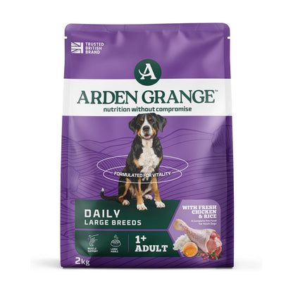 Arden Grange Adult Large Breed Dry Dog Food Chicken & Rice Hypoallergenic Food for All Breeds 2kg