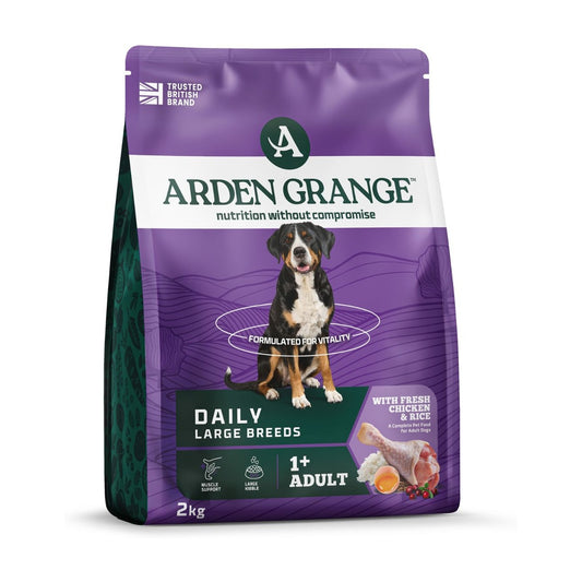 Arden Grange Adult Large Breed Dry Dog Food Chicken & Rice Hypoallergenic Food for All Breeds 2kg