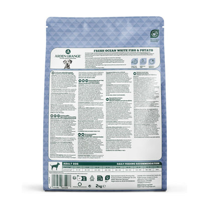 Arden Grange Sensitive Adult Dog Food Grain Free Ocean White Fish & Potato Hypoallergenic Dry Food for Dogs with Sensitive Skin & Digestion 2kg