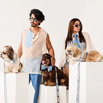 Ashna Vaswani Frosted Jewel Luxe Dog Collar And Leash