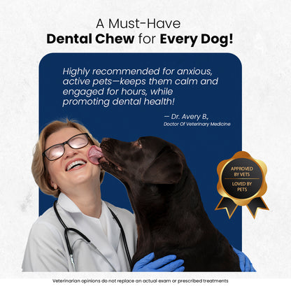 AyurPet Calming Ashwagandha Yak Cheese Chews | 6-Hour Long Lasting Dental Chew | Natural, 100% Veg, Protein-Rich