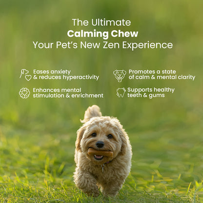 AyurPet Calming Ashwagandha Yak Cheese Chews | 6-Hour Long Lasting Dental Chew | Natural, 100% Veg, Protein-Rich