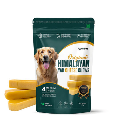 AyurPet Original Himalayan Yak Cheese Chews | 6-Hour Long Lasting Dental Chew | Natural, 100% Veg, Protein-Rich