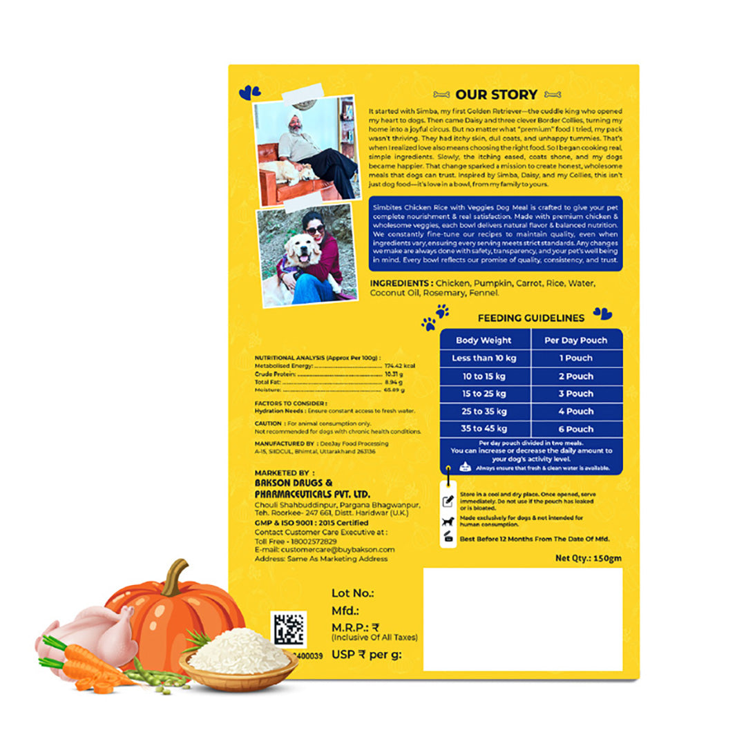 Bakson Veterinary Simbites – Chicken Rice with Veggies Wet Food