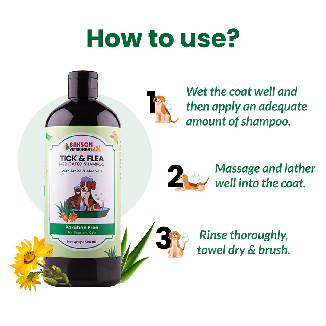 Bakson Veterinary TICK & FLEA SHAMPOO